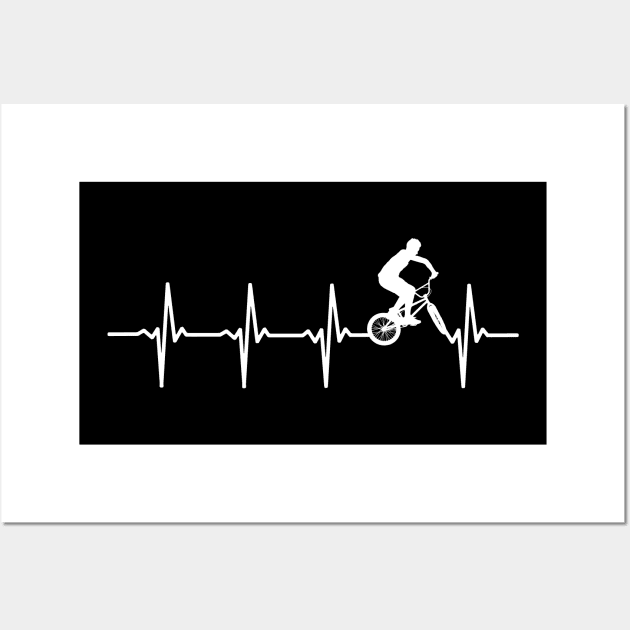 BMX Heartbeat Gift For BMX Riders Wall Art by OceanRadar